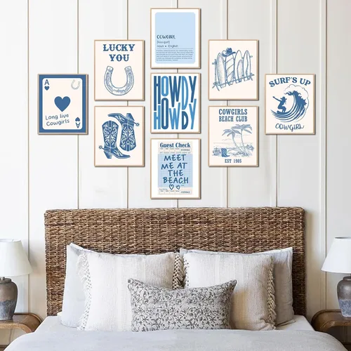 Vista 5 de RETRART Juego de Decoración Costera para Habitación de Nieta de 9 Piezas, Decoración de Habitación de Playa Preppy Decoración de Habitación Preppy
