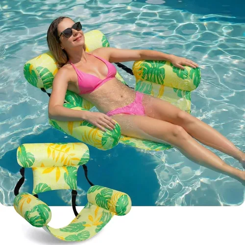 Vista 9 de Flotadores inflables para piscina, sillas flotantes para adultos, fideos de piscina inflables para adultos, natación resistente, plantas tropicales