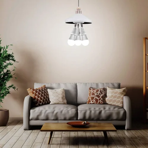 Vista 5 de ELECTOP Divisor de enchufe ajustable E26 E27, soporte de lámpara adaptador de base de bombilla blanca 3 en 1, giro de 360 grados de flexión de 180
