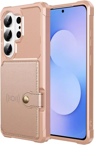 Vista 122 de Funda para Samsung Galaxy S21 Ultra con tarjetero, compatible con soporte magnético para automóvil, resistente a los golpes, resistente, suave, TPU