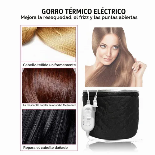Vista 3 de XNX Gorro eléctrico de 110 V, sombrero para el cuidado del cabello, gorra de belleza para el cabello, balneario para el cabello, gorro térmico