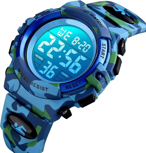 Vista 2 de FIZILI Reloj digital deportivo impermeable para niños, reloj despertador de 1224 H, cronómetro, calendario de 3 a 15 años, reloj de pulsera