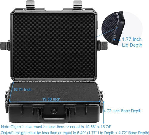 Vista 3 de Regetek Funda rígida impermeable de 21.85 x 18.11 x 7.08 pulgadas, estuche de almacenamiento de viaje con espuma para Starlink MINI, cámara