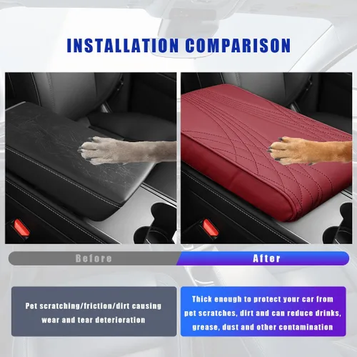 Vista 4 de Ziciner Funda para consola central de automóvil, de 12.6 x 8.5 pulgadas, de espuma viscoelástica, almohadilla de protección para reposabrazos