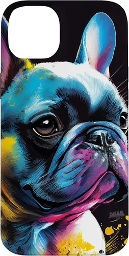 Vista 15 de French Bulldog Puppy Colorful Illustration Graphic Case for iPhone 17