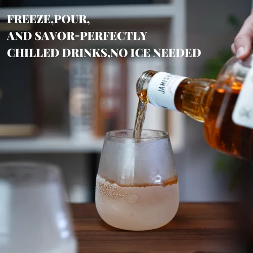Vista 6 de Vasos de whisky Old Fashioned – Juego de 4 vasos transparentes de 8 onzas para whisky escocés y cócteles