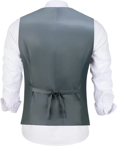 Vista 3 de Chaleco de traje para hombre, chaleco de esmoquin para boda, chaleco formal con cuello en V