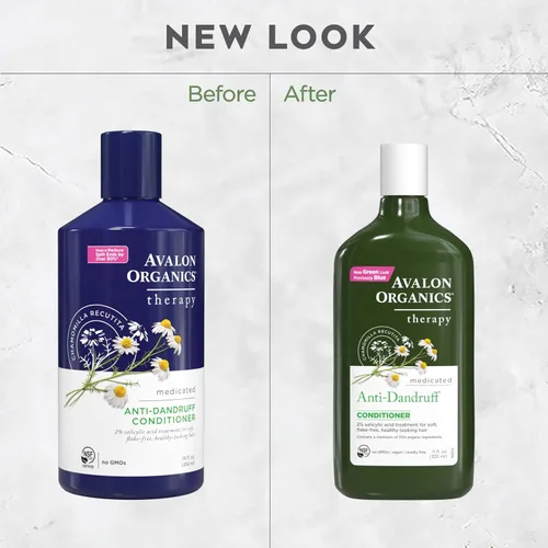 Vista 6 de Avalon Organics Acondicionador de terapia natural para caspa, 11 onzas líquidas