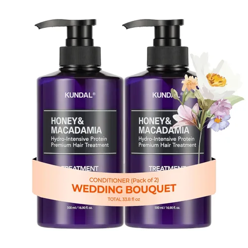 Vista 10 de KUNDAL Acondicionador Natural de Miel y Macadamia [Almizcle Blanco] Cuidado Capilar Coreano, Reparación del Daño, Hidratación Profunda, Fragancia