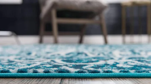 Vista 4 de Unique Loom Colección Sofia - Alfombra Grace (7' 1" x 10', Turquesa/ Marfil)