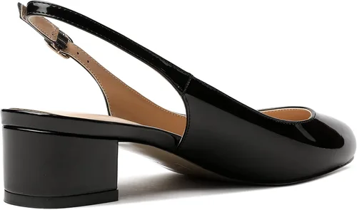 Vista 5 de MODENCOCO Zapatos de tacón bajo grueso con correa de tobillo para mujer, con puntera redonda, 1.5 pulgadas