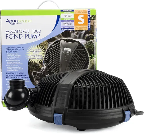 Vista 6 de Aquascape Aquaforce Bomba asincrónica de agua con jaula protectora para estanques, lagos pequeños y cascadas, Negro
