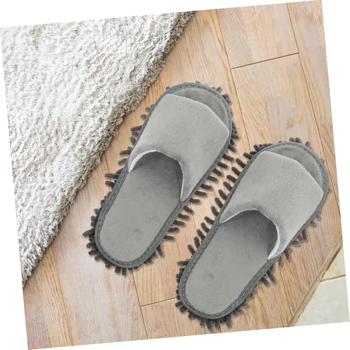 Vista 9 de CHILDWEET 2 pares de pantuflas reutilizables con material de chenilla, suaves y prácticas, cubiertas de zapatos de limpieza para el hogar, se