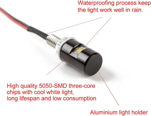 Vista 2 de CZC AUTO 2 luces de matrícula, lámpara de perno de tornillo de matrícula, bombilla LED blanca de 12 V, impermeable, impermeable, impermeable