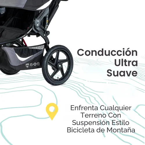 Vista 8 de BOB Gear Revolution Flex 3.0 Duallie - Cochecito para correr, cochecito doble, color negro grafito Versatile Double Jogger Stroller; All Terrain