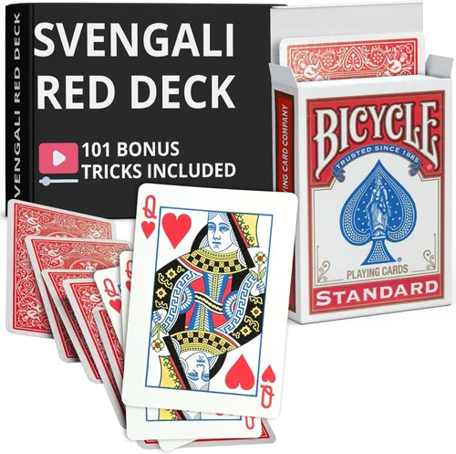 Vista 29 de Ted's Sterling Magic Precision Red Rider Back Bicycle Mazo Svengali con Instrucciones para 100+ Trucos (2 de Tréboles)