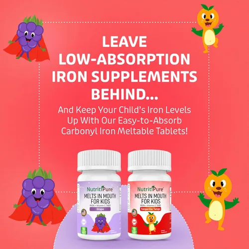 Vista 4 de Suplemento de hierro masticable para niños, hierro carbonílico Ferronyl® 9 mg, vitamina C 30 mg, sabor a uva, 90 tabletas (2 botellas)