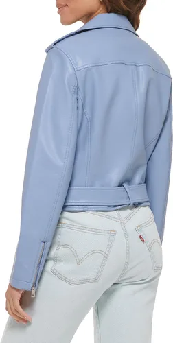 Vista 4 de Levi's Women's Faux Leather Belted Motorcycle Jacket (Standard & Plus Sizes)