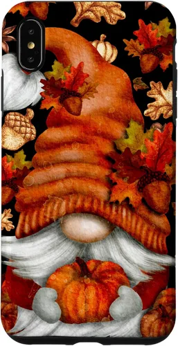 Vista 10 de iPhone 13 Lindo gnomo de Acción de Gracias calabaza otoño árbol otoño hojas caso