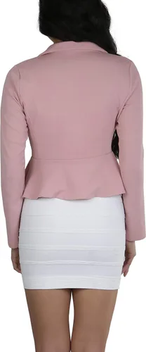 Vista 40 de ToBeInStyle Blazers de manga larga con cremallera y botones para mujer