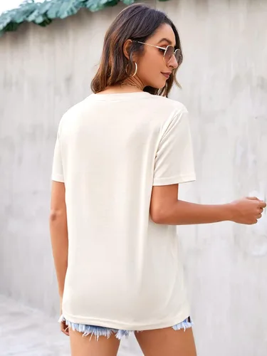 Vista 5 de Blooming Jelly Camiseta de manga corta para mujer con estampado de mamá y ajuste holgado