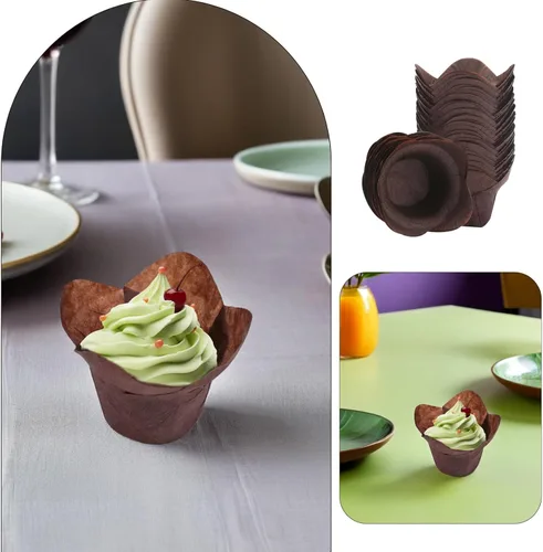 Vista 9 de Kichvoe Tazas para magdalenas de papel para hornear cupcakes 230°f resistentes a altas temperaturas fáciles de usar