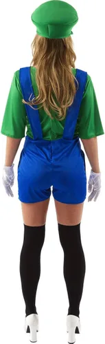 Vista 3 de Disfraz de Super Plumber's Mate para adulto, Azul