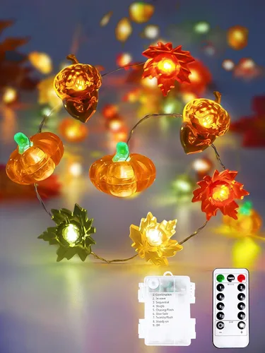 Vista 11 de Guirnalda de luces de Navidad, 10 pies, 30 LED, árbol de Navidad, Papá Noel, copo de nieve, luces de hadas, funciona con pilas, con control remoto