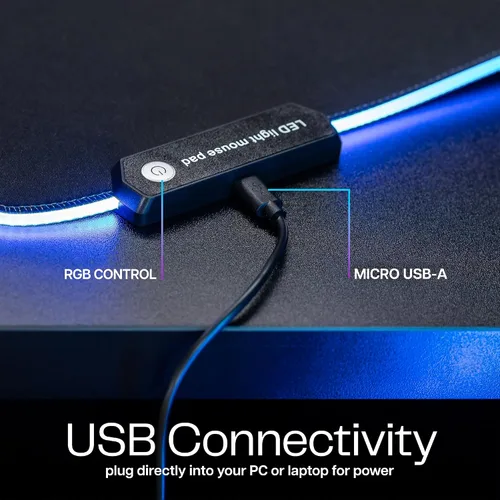Vista 6 de VIVO DESK-PAD60-24 - Alfombrilla de escritorio grande de 60 x 24 pulgadas con iluminación RGB para ambiente de oficina y juegos inmersivos