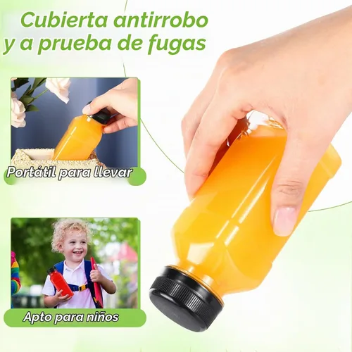 Vista 6 de Mifoci - 24 botellas de plástico para jugo de 6.7 onzas con tapa para jugo Recipientes de bebidas a granel transparentes reutilizables para jugo