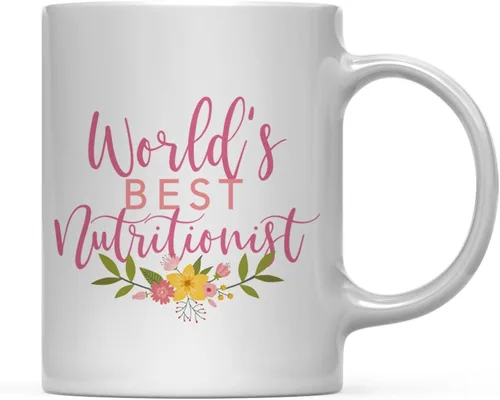 Vista 48 de Andaz Press Taza de café de 11 oz, regalo de broma de la mejor abbuela del mundo, diseño floral, paquete de 1