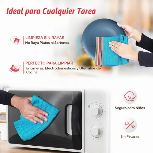 Vista 6 de THREAD SPREAD - Toallas de cocina 100% algodón, toallas de salsa, juego de 4 (16x28 pulgadas), paño de cocina multiusos para secar, restaurante