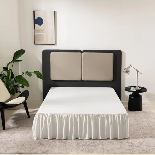 Vista 13 de TSUTOMI Falda de Cama Negra Tamaño Twin con Volantes y Esquinas Divididas, Falda de Cama Twin Caída de 12 Pulgadas, Falda de Cama Tamaño Twin Negra