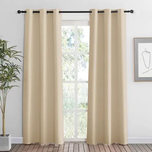 Vista 26 de RYB HOME - Cortinas para armario de 36 pulgadas, cortinas para oscurecer la habitación con ojales resistentes a la oxidación, cortinas de Aqua