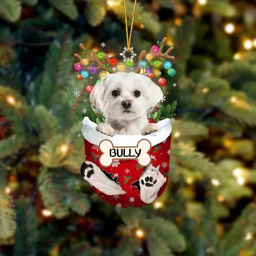 Vista 169 de IZI POD Affenpinscher Adorno de Navidad personalizado para perro, adorno de bolsillo de nieve para perro para árbol de Navidad, adorno acrílico