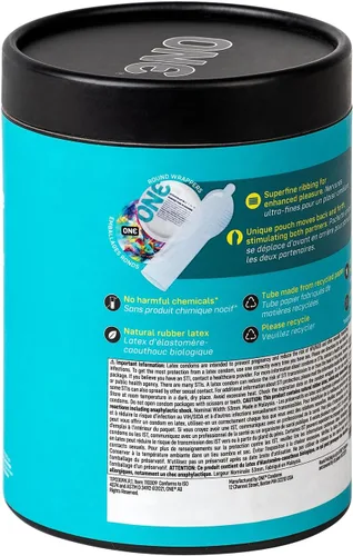 Vista 9 de ONE Pleasure Plus Condones Estimulación Dual Condones de Látex Ultra Delgados Extra Lubricados Triple Probados No Tóxicos, Veganos, Sin