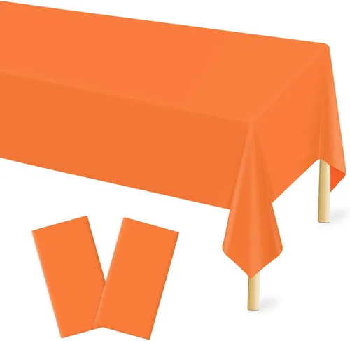 Vista 25 de Mulbozy 2 piezas de mantel de plástico negro para mesa rectangular, 54 × 108 pulgadas, fundas desechables de mesa para fiestas negras