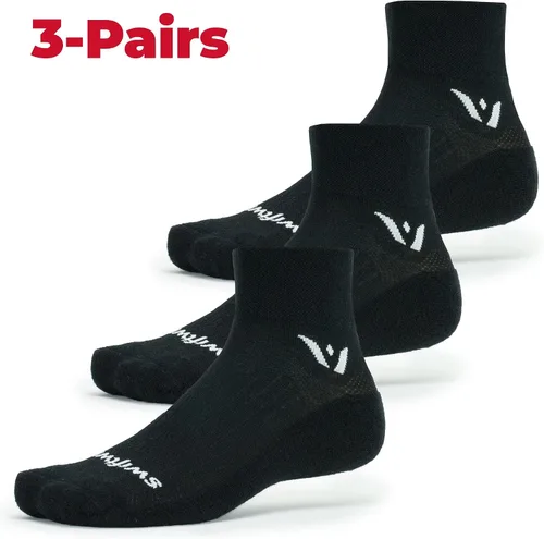 Vista 3 de Swiftwick - Calcetines Performance Two para correr y ciclismo, secado rápido, calcetines acolchados