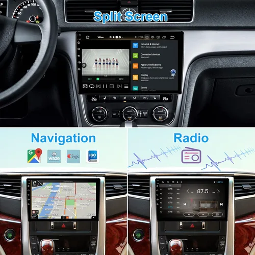 Vista 5 de Estéreo de Coche Universal de 9 Pulgadas con Pantalla Táctil Android 13 Radio de Coche Doble Din Inalámbrico Carplay y Android Auto Navegación