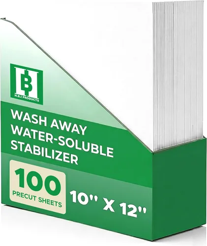 Vista 11 de Estabilizador Lavable Soluble en Agua 20,32 x 20,32 cm Piezas Cortadas para Bordado a Máquina y a Mano - Compatible con Bastidores 4x4 100 Hojas