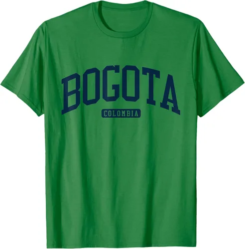 Vista 5 de Bogotá Colombia College University Style Camiseta azul marino, Blanco