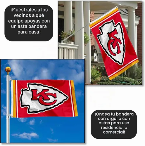 Vista 3 de Kansas City Chiefs KC - Bandera grande de 3 x 5