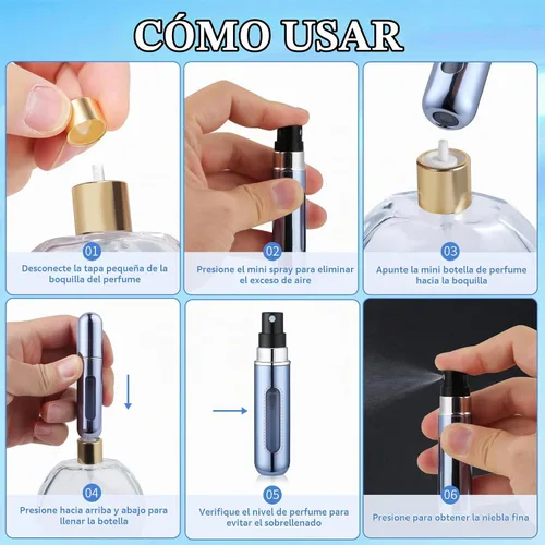 Vista 7 de 4PCS botella de perfume de viaje recargable, mini atomizadores