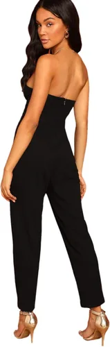 Vista 2 de Romwe - Overol de fiesta para mujer, elegante, sin tirantes, elástico