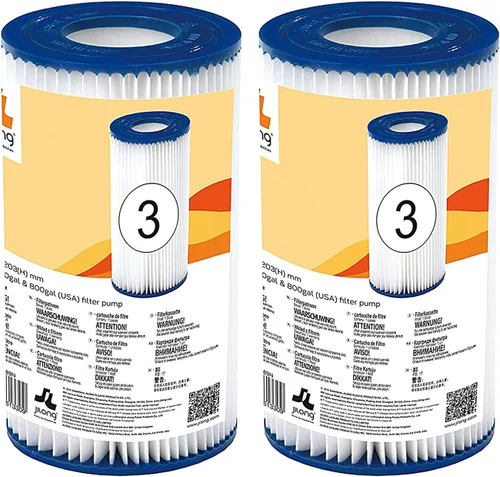 Vista 2 de JLeisure Avenli 290589 - Cartucho de filtro de repuesto para piscinas Jilong e Intex de 530, 800 y 1,000 galones (paquete de 2)