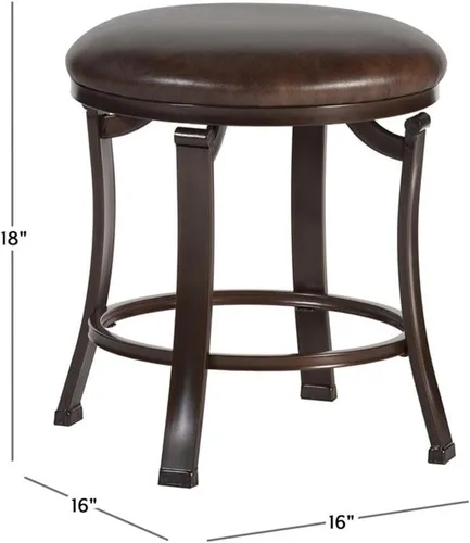 Vista 3 de Hillsdale Furniture Hastings - Taburete de tocador sin espalda, color marrón antiguo