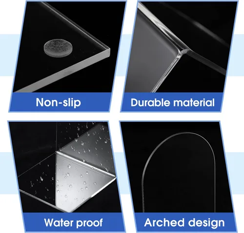 Vista 5 de Leinuosen 6 piezas de acrílico transparente con almohadilla de silicona antideslizante soporte para libros en forma de arco resistente