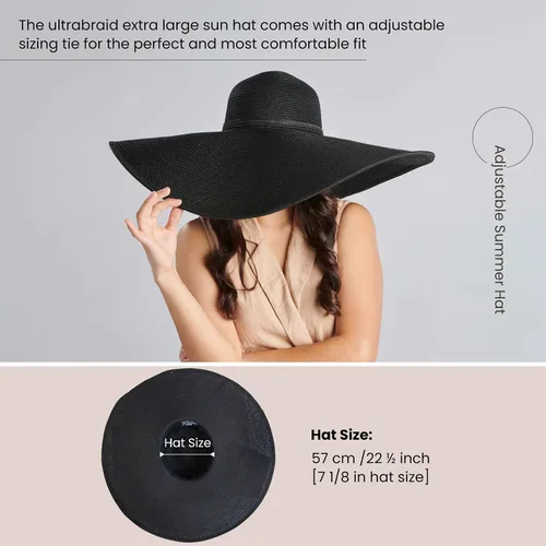 Vista 22 de San Diego Hat Company Ultrabraid Sombrero con ala extra grande, para mujer.
