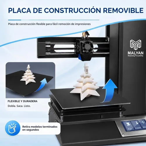 Vista 5 de MALYAN M320 Mini impresora 3D para niños y principiantes - Impresoras 3D FDM totalmente ensambladas con placa magnética flexible extraíble