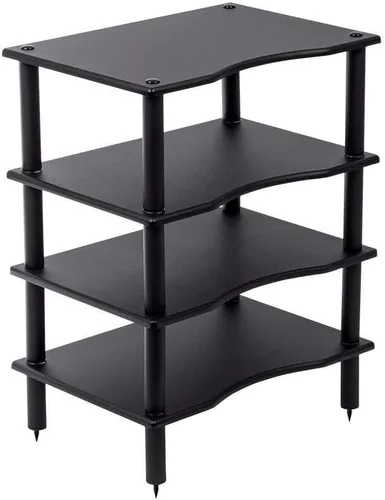 Vista 2 de Monolith - Soporte de audio con estante de 4 niveles, almacenamiento abierto, diseño modular, resistente, compatible con Bose, Polk, Sony, Yamaha